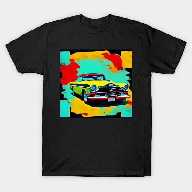 Painting Car Old Fashioned Mid Century Modern Expressionist T-Shirt by Anticulture